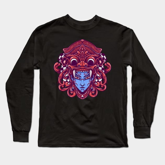 Tribal Girl Long Sleeve T-Shirt by phsycartwork